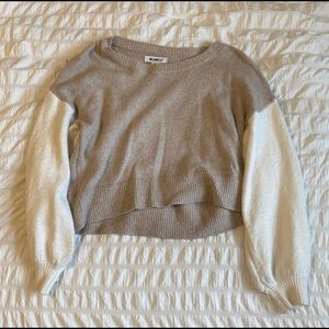 Crop two- tone sweater
